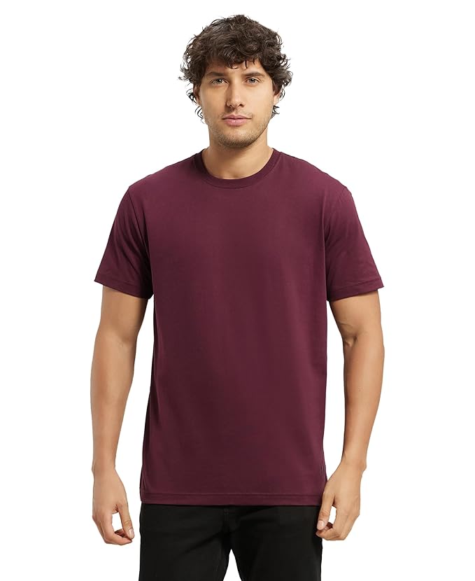 Men's Super Combed Cotton Rich Solid Round Neck Half Sleeve T-Shirt